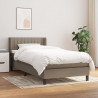 Łóżko kontynentalne z materacem, taupe, tkanina, 100x200 cm