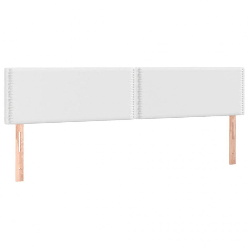 Łóżko kontynentalne z materacem, białe, ekoskóra 200x200 cm