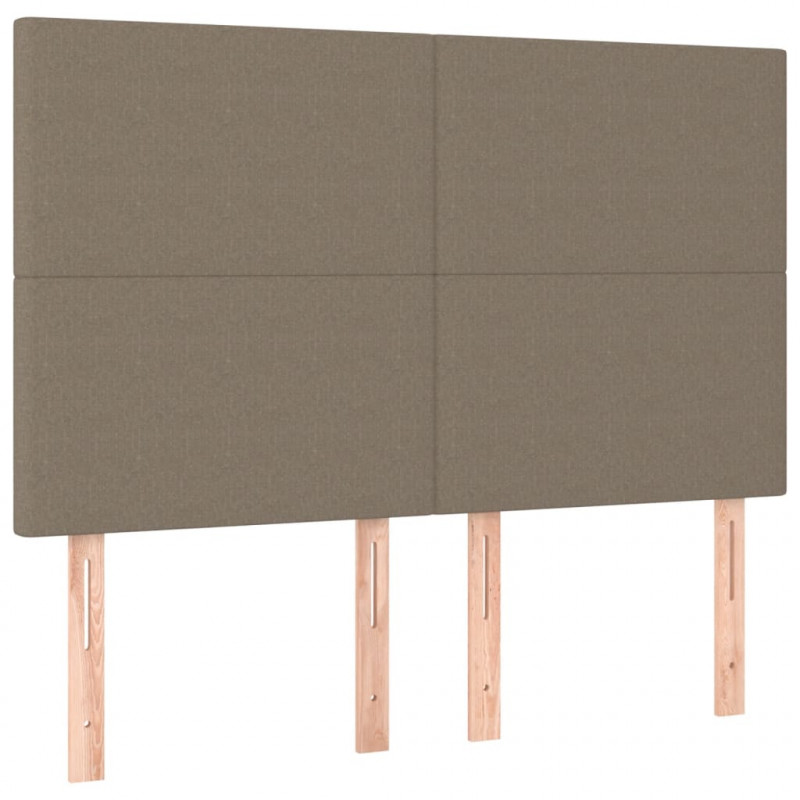 Łóżko kontynentalne z materacem, taupe, tkanina, 140x190 cm