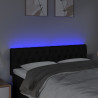 Zagłówek do łóżka z LED, czarny, 160x7x78/88 cm, tkanina