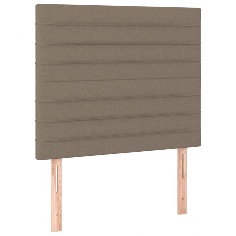 Łóżko kontynentalne z materacem, taupe, tkanina, 80x200 cm