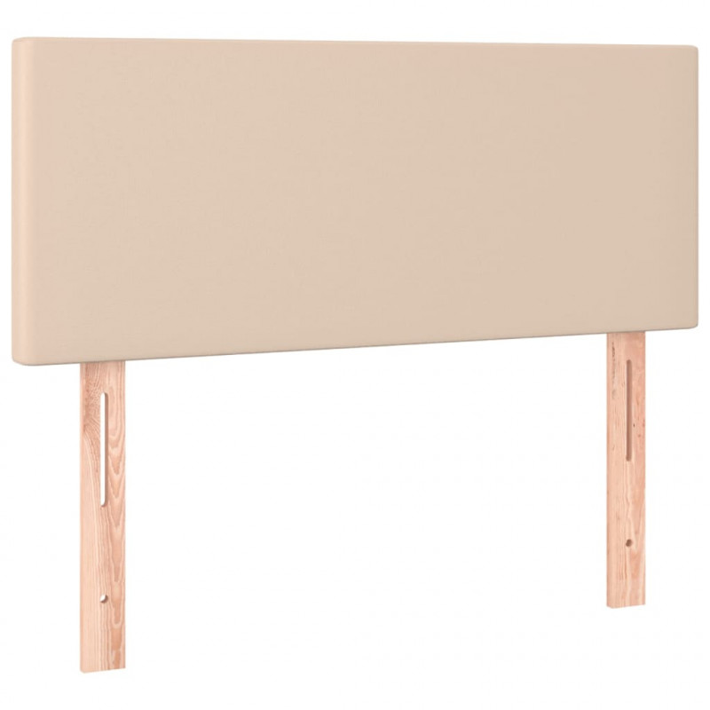 Łóżko kontynentalne, materac i LED cappuccino ekoskóra 80x200cm