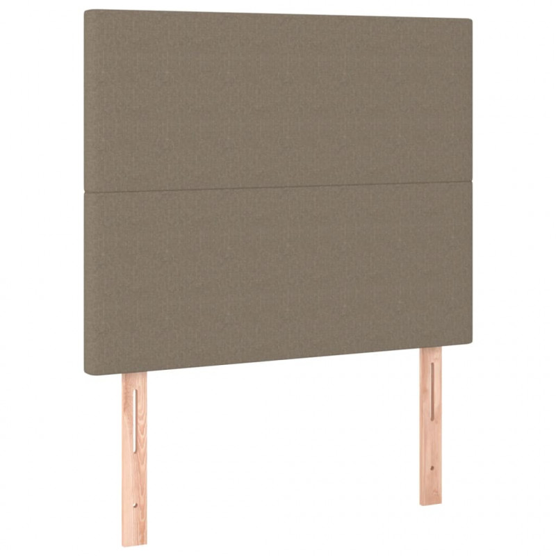 Łóżko kontynentalne z materacem, taupe, 80x200 cm, tkanina
