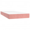 Łóżko kontynentalne z materacem i LED, różowy aksamit 90x200 cm