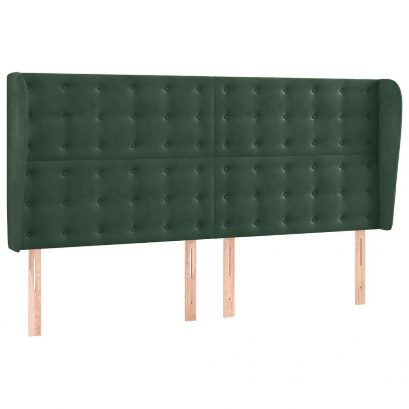 Łóżko kontynentalne z materacem i LED zielony aksamit 180x200cm