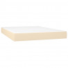Łóżko kontynentalne z materacem, kremowe, tkanina, 140x190 cm