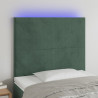 Zagłówek do łóżka z LED, ciemnozielony, 90x5x118/128cm, aksamit