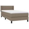 Łóżko kontynentalne z materacem, taupe, tkanina, 90x190 cm