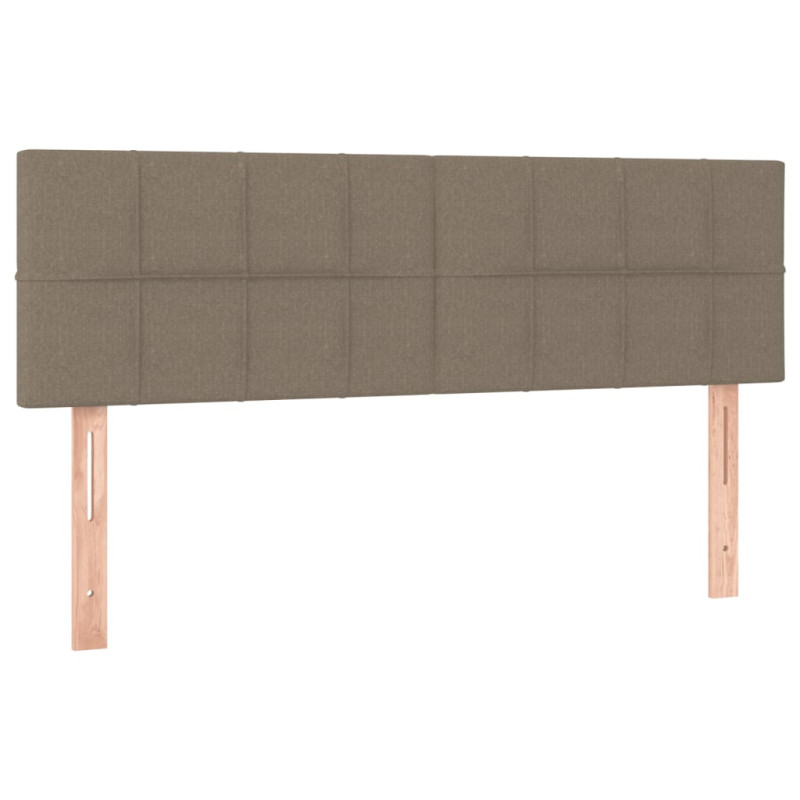 Łóżko kontynentalne z materacem, taupe, tkanina, 140x200 cm