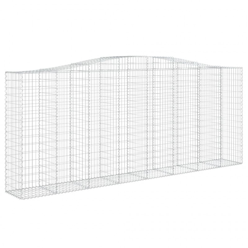 Kosze gabionowe, 25 szt, 400x50x160/180cm, galwanizowane żelazo