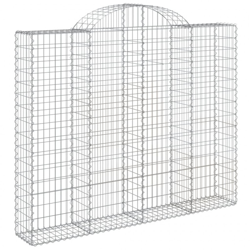 Kosze gabionowe, 10 szt, 200x30x160/180cm, galwanizowane żelazo