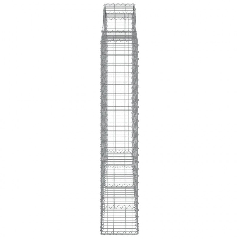 Kosze gabionowe, 10 szt, 200x30x160/180cm, galwanizowane żelazo