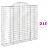 Kosze gabionowe, 15 szt, 200x30x180/200cm, galwanizowane żelazo