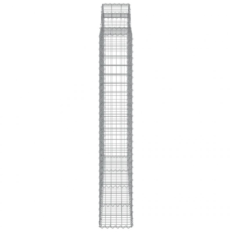 Kosze gabionowe, 5 szt, 200x30x180/200 cm, galwanizowane żelazo