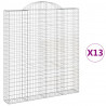 Kosze gabionowe, 13 szt, 200x30x220/240cm, galwanizowane żelazo