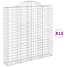 Kosze gabionowe, 13 szt, 200x30x200/220cm, galwanizowane żelazo
