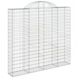 Kosze gabionowe, 3 szt, 200x30x180/200 cm, galwanizowane żelazo