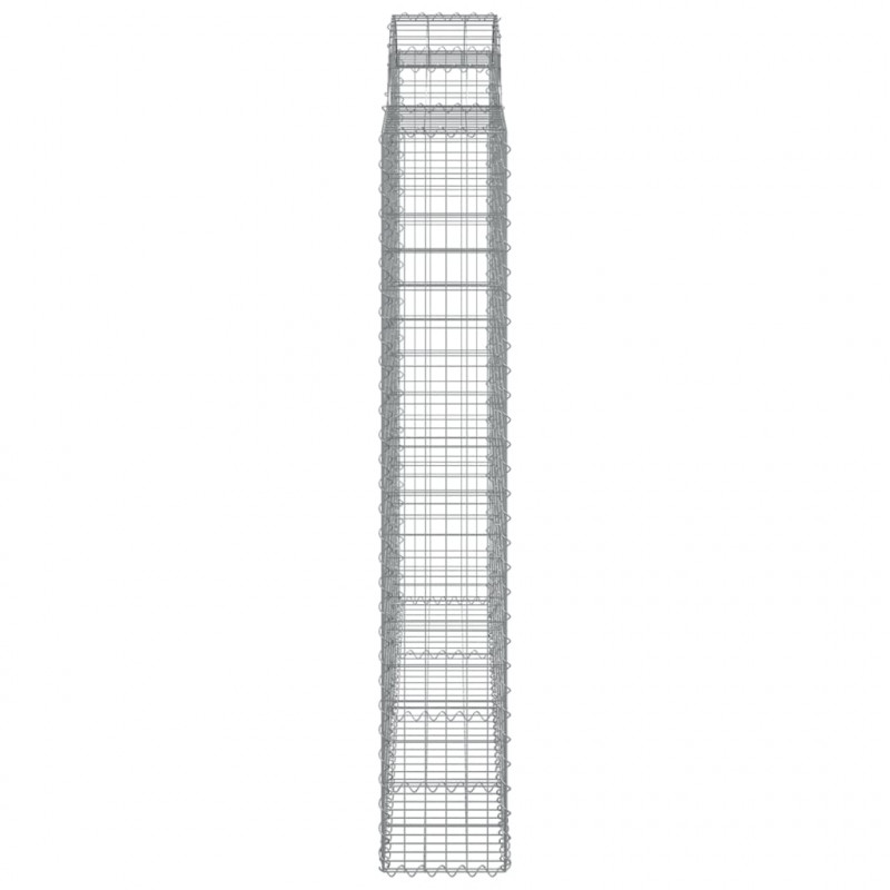 Kosze gabionowe, 3 szt, 200x30x180/200 cm, galwanizowane żelazo