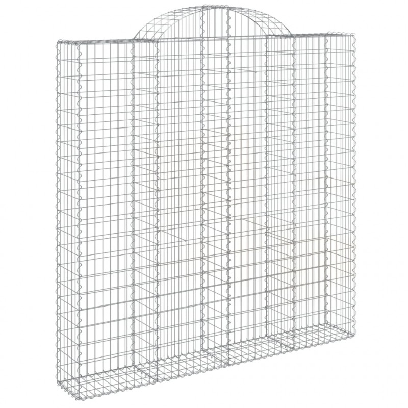 Kosze gabionowe, 11 szt, 200x30x200/220cm, galwanizowane żelazo