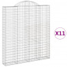 Kosze gabionowe, 11 szt, 200x30x220/240cm, galwanizowane żelazo