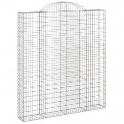 Kosze gabionowe, 11 szt, 200x30x220/240cm, galwanizowane żelazo