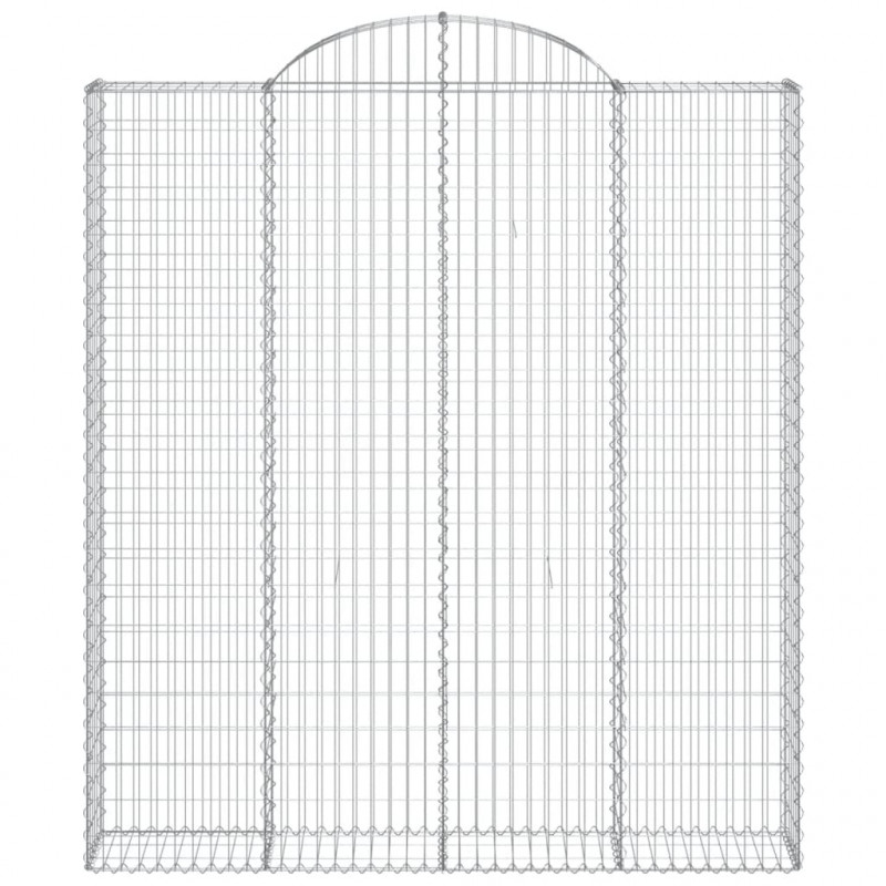 Kosze gabionowe, 11 szt, 200x30x220/240cm, galwanizowane żelazo