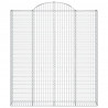 Kosze gabionowe, 11 szt, 200x30x220/240cm, galwanizowane żelazo