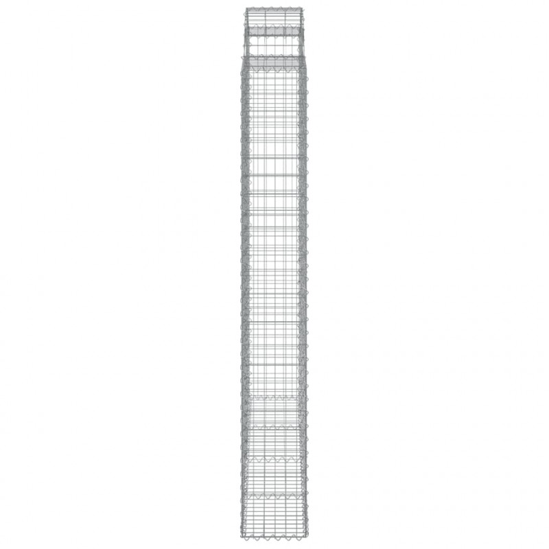 Kosze gabionowe, 11 szt, 200x30x220/240cm, galwanizowane żelazo