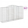 Kosze gabionowe, 10 szt, 300x50x160/180cm, galwanizowane żelazo