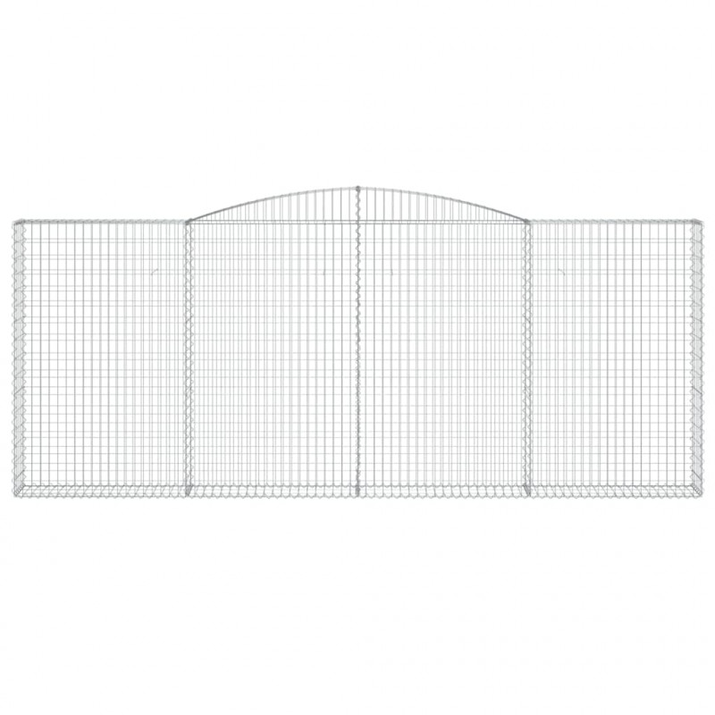 Kosze gabionowe, 5 szt, 400x30x160/180 cm, galwanizowane żelazo