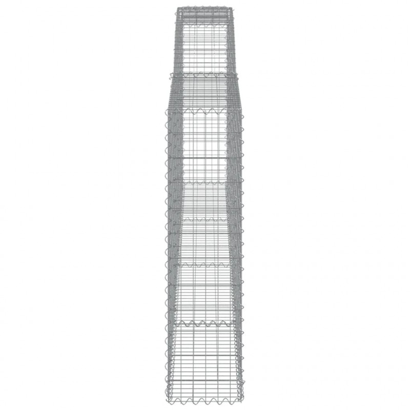 Kosze gabionowe, 25 szt, 400x30x120/140cm, galwanizowane żelazo