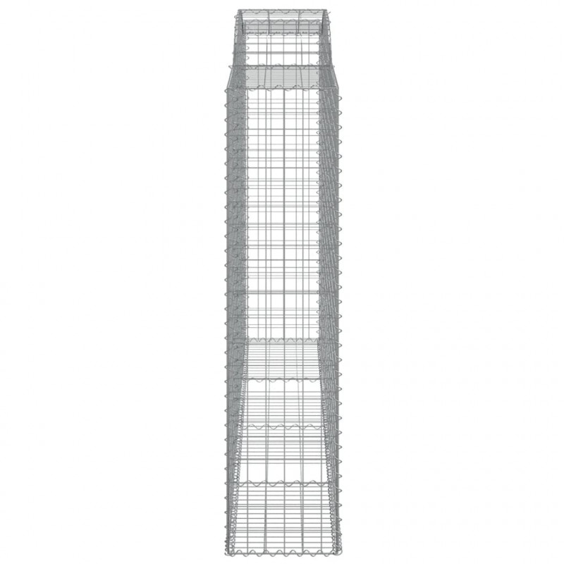 Kosze gabionowe, 7 szt, 300x50x200/220 cm, galwanizowane żelazo