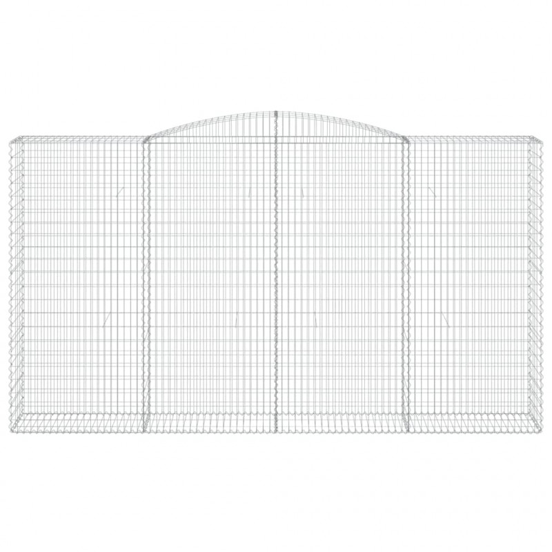 Kosze gabionowe, 8 szt, 400x50x220/240 cm, galwanizowane żelazo