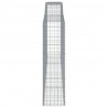 Kosze gabionowe, 10 szt, 400x50x180/200cm, galwanizowane żelazo