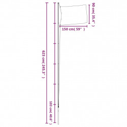 Flaga Irlandii z masztem, 6,23 m, aluminium