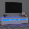 Szafka pod TV z oświetleniem LED, biała z połyskiem,180x35x40cm