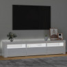 Szafka pod TV z oświetleniem LED, biała z połyskiem,180x35x40cm