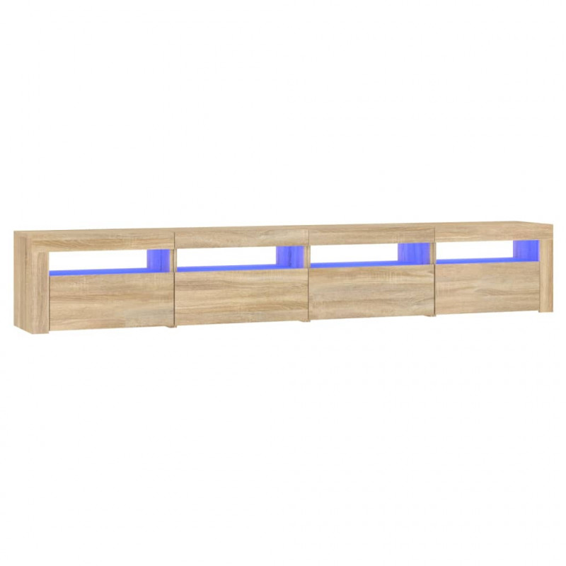 Szafka TV z oświetleniem LED, dąb sonoma, 240x35x40 cm