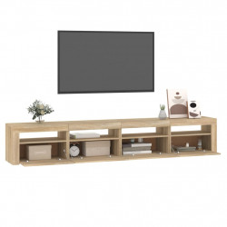 Szafka TV z oświetleniem LED, dąb sonoma, 240x35x40 cm