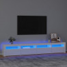 Szafka pod TV z oświetleniem LED, biała z połyskiem,240x35x40cm