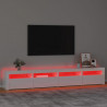 Szafka pod TV z oświetleniem LED, biała z połyskiem,240x35x40cm