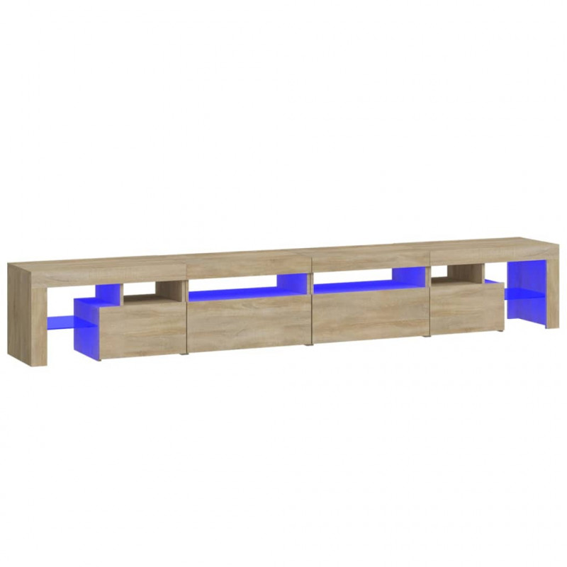 Szafka pod TV z oświetleniem LED, dąb sonoma, 260x36,5x40 cm