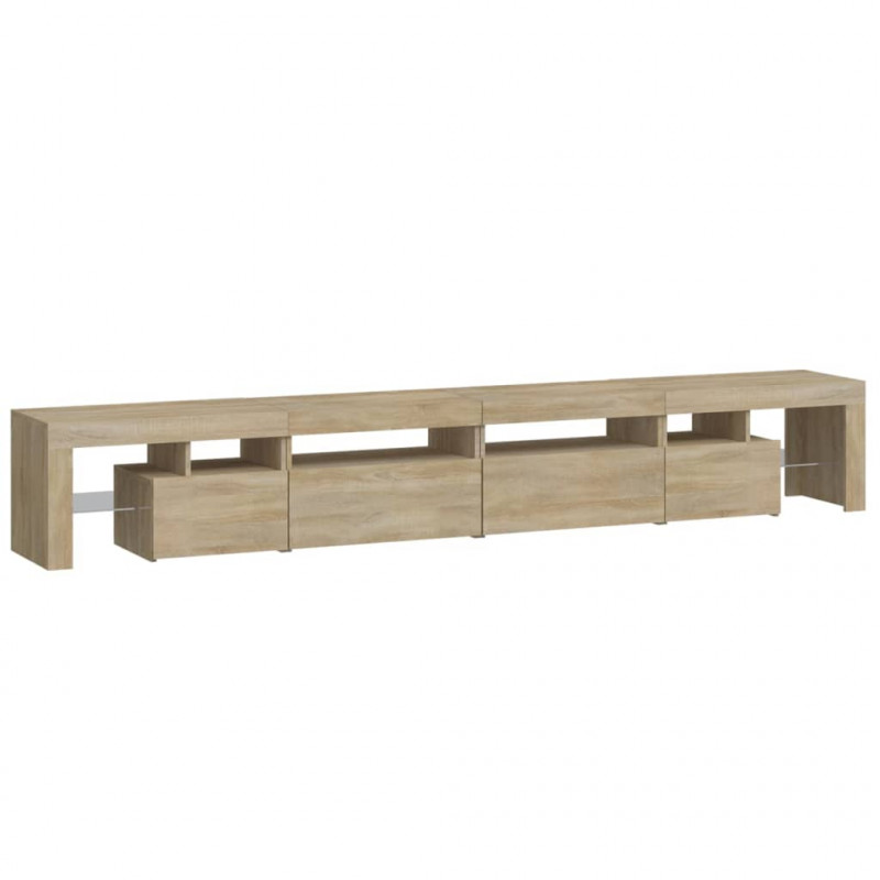 Szafka pod TV z oświetleniem LED, dąb sonoma, 260x36,5x40 cm