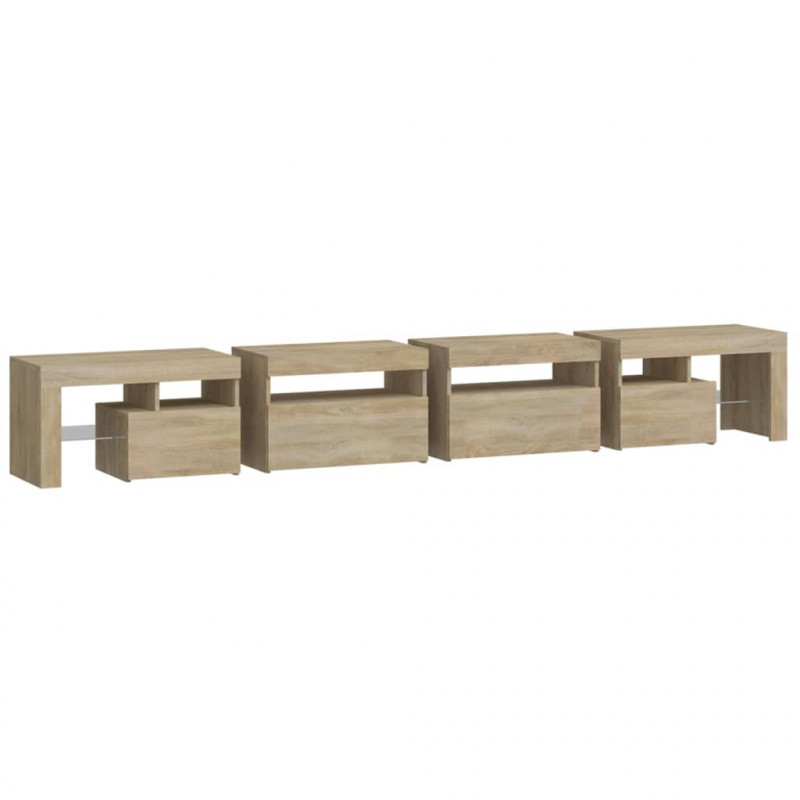 Szafka pod TV z oświetleniem LED, dąb sonoma, 260x36,5x40 cm