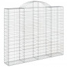 Kosze gabionowe, 12 szt, 200x30x160/180cm, galwanizowane żelazo