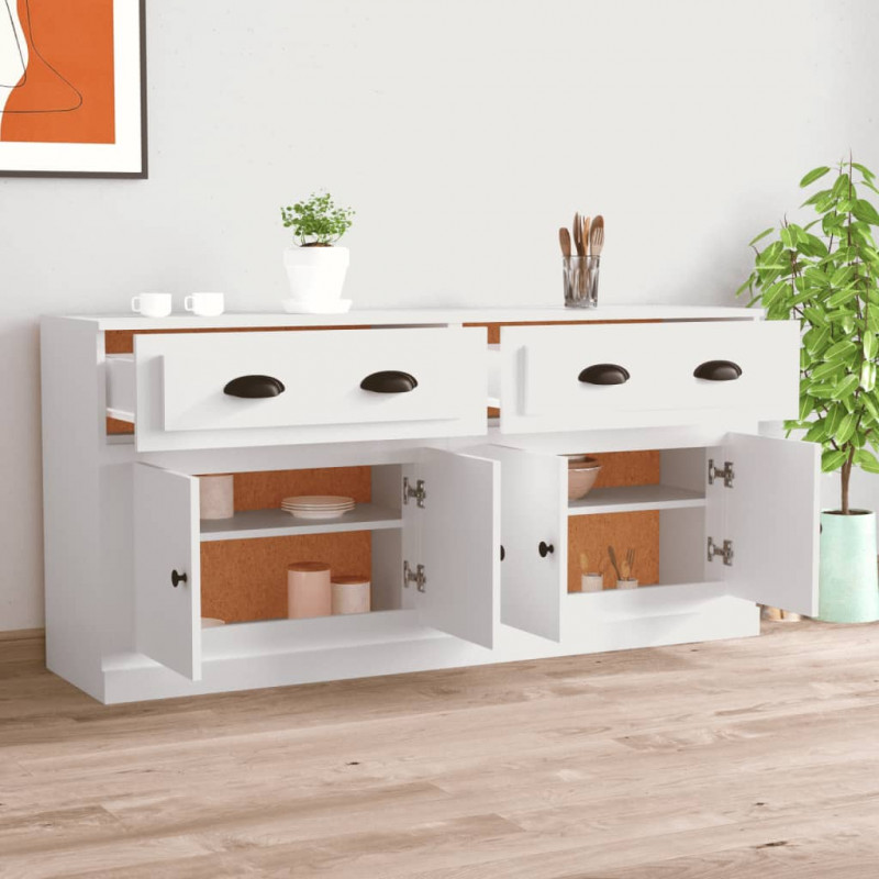 Szafki, 2 szt., białe, materiał drewnopochodny