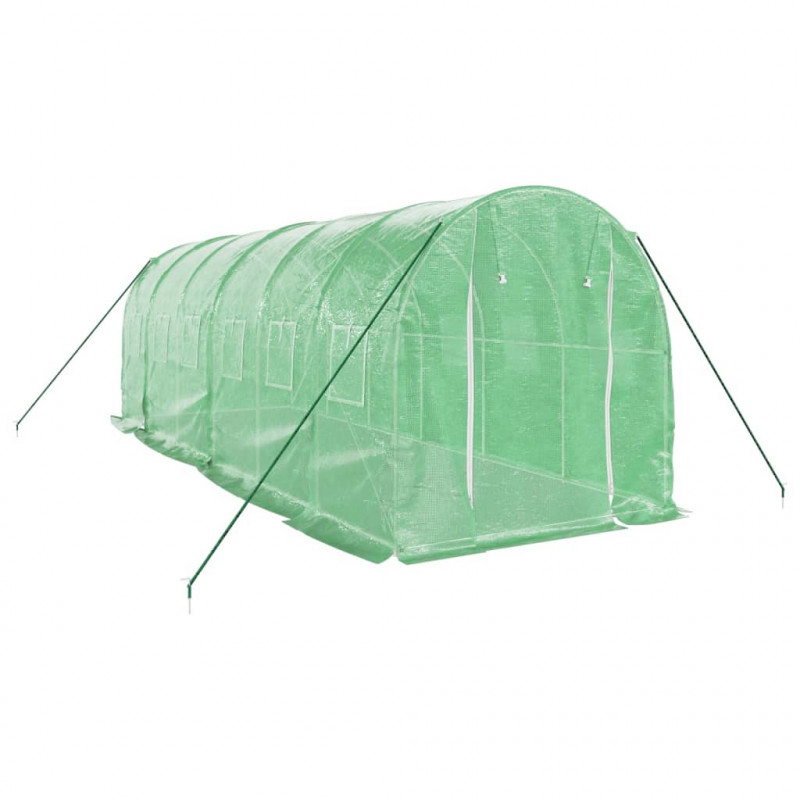 Szklarnia ze stalową ramą, zielona, 12 m², 6x2x2 m