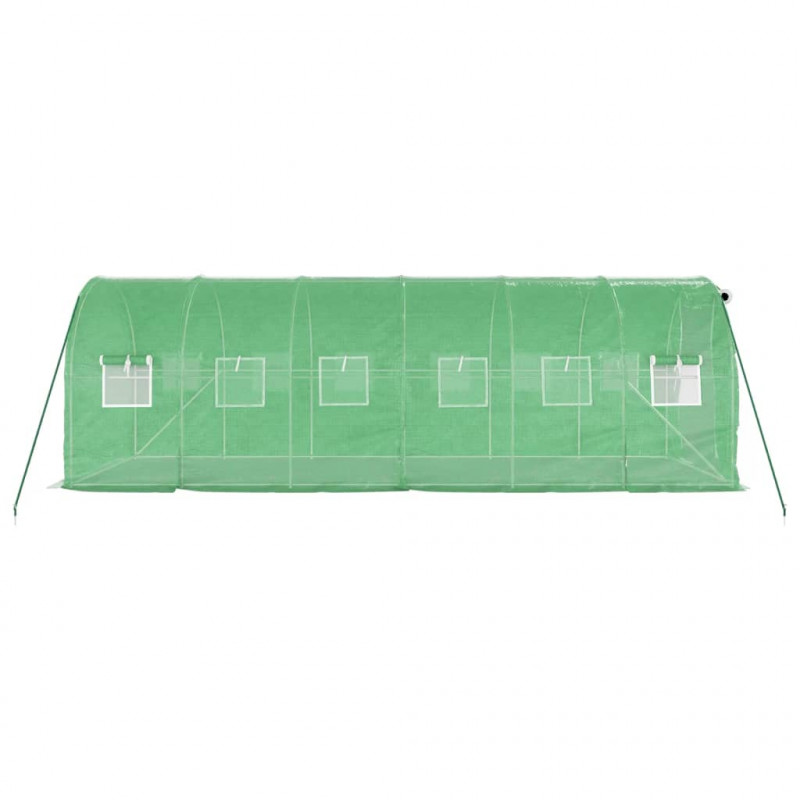 Szklarnia ze stalową ramą, zielona, 12 m², 6x2x2 m