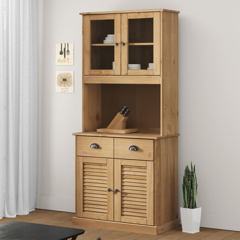 Kredens VIGO, 78x40x175 cm, lite drewno sosnowe