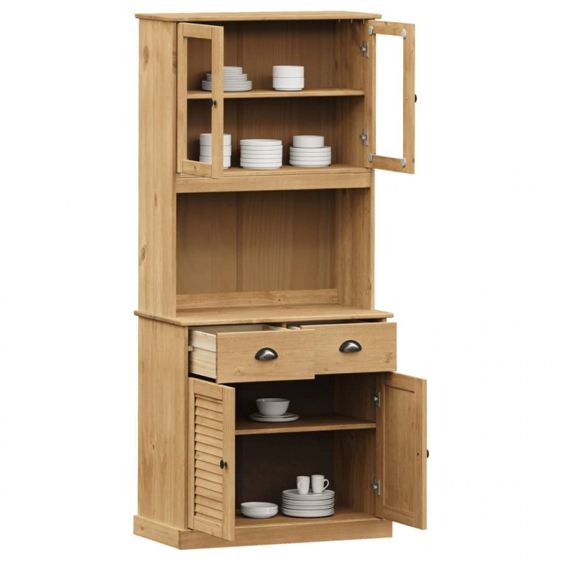 Kredens VIGO, 78x40x175 cm, lite drewno sosnowe